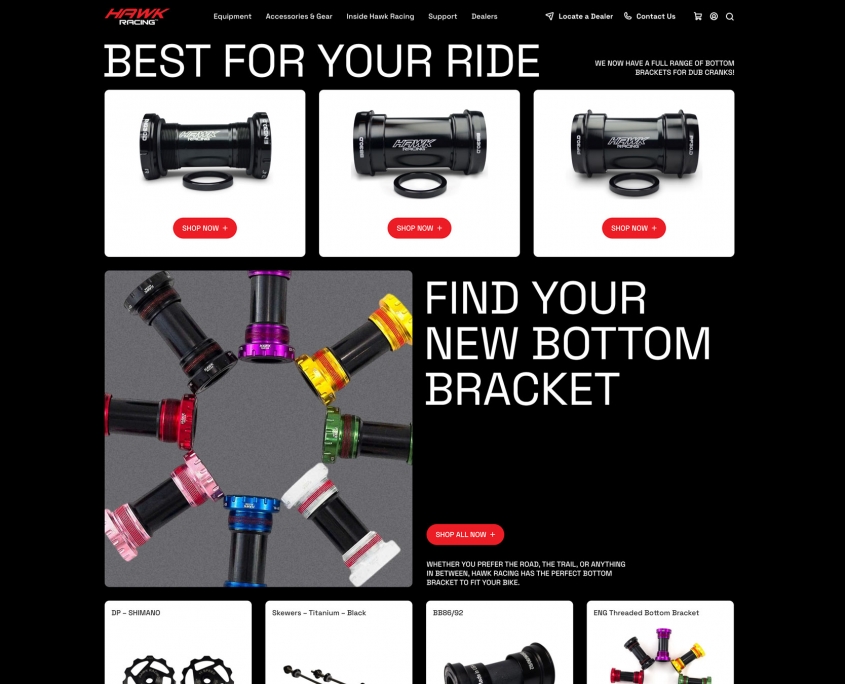 Hawk Racing Website Redesign screenshot